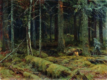 暗い森 1890 古典的な風景 イワン・イワノビッチの木 Oil Paintings